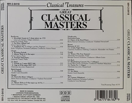Various - Great Classical Masters (CD, Comp) (Near Mint (NM or M-)) - Image 2
