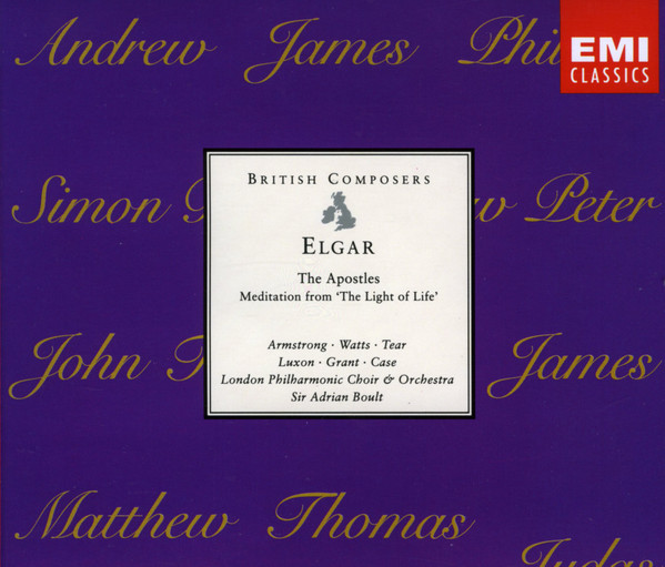 Sir Edward Elgar, Sheila Armstrong, Helen Watts, Robert Tear, Benjamin Luxon, Clifford Grant, John Carol Case, London Philharmonic Choir & London Philharmonic Orchestra, Sir Adrian Boult - The Apostles / Meditation From "The Light Of Life" (2xCD, Album, Comp, RE, RM) (Near Mint (NM or M-))