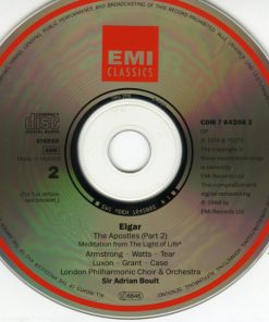Sir Edward Elgar, Sheila Armstrong, Helen Watts, Robert Tear, Benjamin Luxon, Clifford Grant, John Carol Case, London Philharmonic Choir & London Philharmonic Orchestra, Sir Adrian Boult - The Apostles / Meditation From "The Light Of Life" (2xCD, Album, Comp, RE, RM) (Near Mint (NM or M-)) - Image 4