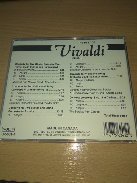 Antonio Vivaldi - The Best of Vivaldi VOL. 4 (CD) (Near Mint (NM or M-)) - Image 2