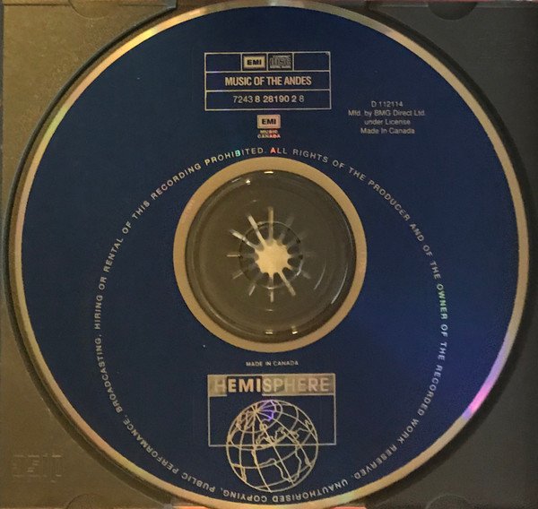 Various - Music Of The Andes (CD, Comp, Club) (Near Mint (NM or M-)) - Image 3