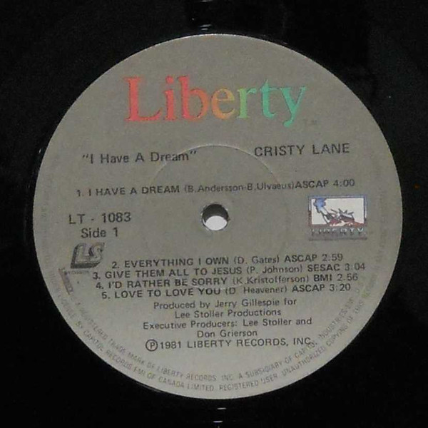 Cristy Lane - I Have A Dream (LP, Album) (Mint (M)) - Image 3