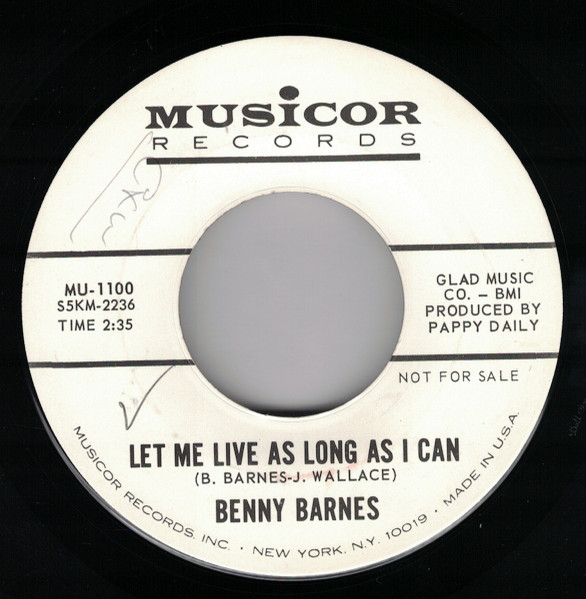 Benny Barnes - Let Me Live As Long As I Can (7", Promo) (Very Good (VG))