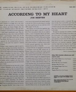 Alternative view of Jim Reeves - According To My Heart (LP, Album) (Mint (M))
