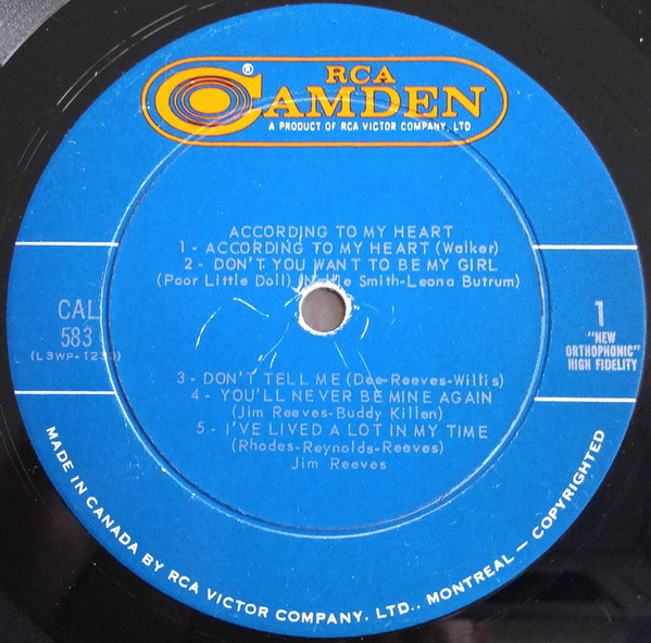 Jim Reeves - According To My Heart (LP, Album) (Mint (M)) - Image 3