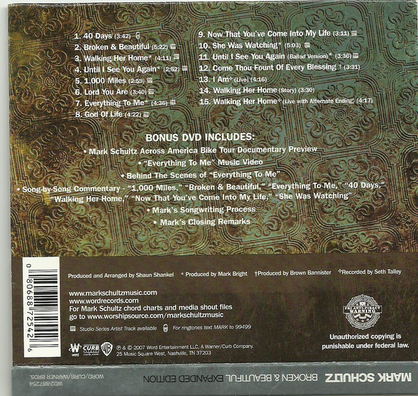 Mark Schultz - Broken & Beautiful (CD, Album, Exp + DVD, Exp) (Near Mint (NM or M-)) - Image 3