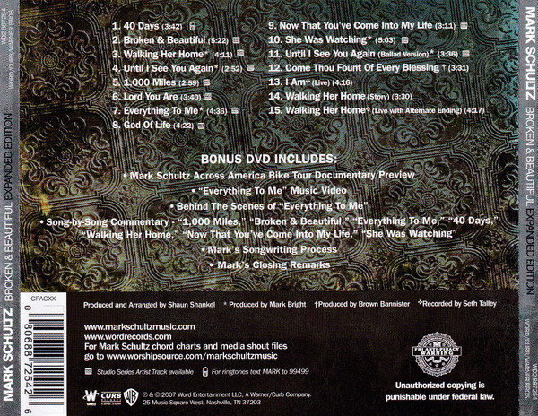 Mark Schultz - Broken & Beautiful (CD, Album, Exp + DVD, Exp) (Near Mint (NM or M-)) - Image 4