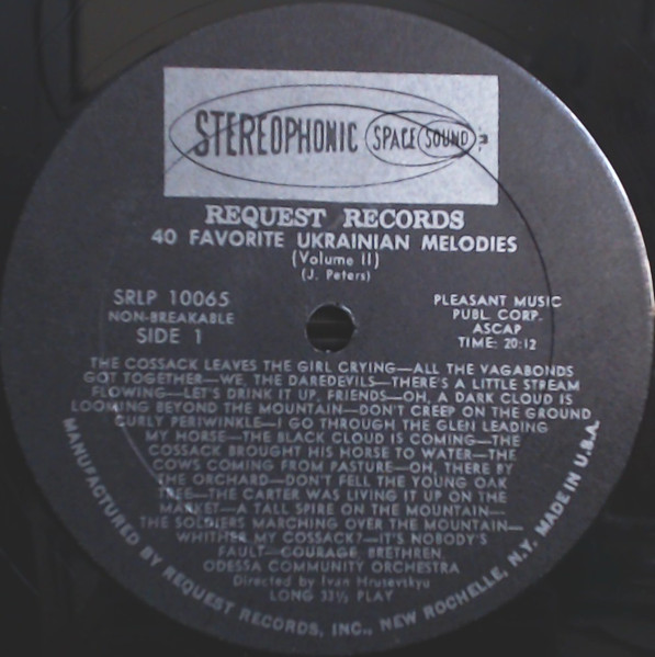 Odessa Community Orchestra - 40 Favorite Ukrainian Melodies Volume II (LP, Album, RP) (Mint (M)) - Image 3