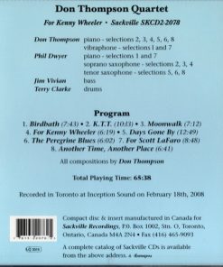 Alternative view of The Don Thompson Quartet - For Kenny Wheeler (CD, Album) (Near Mint (NM or M-))