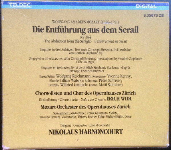 Wolfgang Amadeus Mozart – Nikolaus Harnoncourt - Die Entführung Aus Dem Serail (3xCD, Album) (Near Mint (NM or M-)) - Image 2