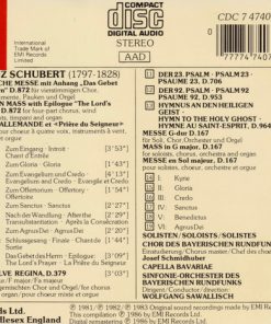 Alternative view of Franz Schubert - Lucia Popp • Brigitte Fassbaender • Adolf Dallapozza • Dietrich Fischer-Dieskau, Chor Des Bayerischen Rundfunks & Symphonie-Orchester Des Bayerischen Rundfunks, Wolfgang Sawallisch - Deutsche Messe, D.872 (German Mass) (CD, Comp, RM) (Very Good Plus (VG+))
