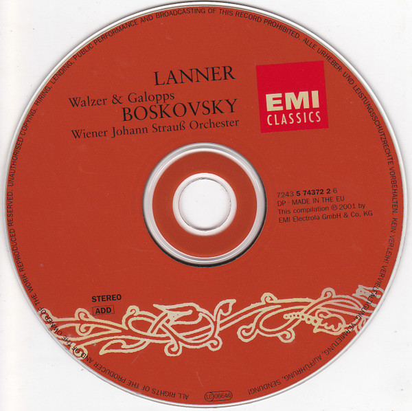 Wiener Johann Strauss Orchestra, Willi Boskovsky - Lanner: Walzer & Galopps (CD, Comp) (Near Mint (NM or M-)) - Image 4