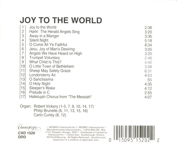 Robert Vickery (2), Philip Brunelle, Carlo Curley - Joy To The World (CD, Comp) (Near Mint (NM or M-)) - Image 2
