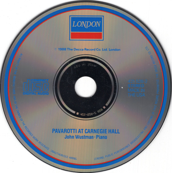 Luciano Pavarotti, John Wustman - Pavarotti At Carnegie Hall (CD, Album, RP) (Near Mint (NM or M-)) - Image 3