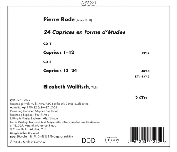 Pierre Rode - Elizabeth Wallfisch - 24 Caprices En Forme D'Études (2xCD, Album) (Near Mint (NM or M-)) - Image 2