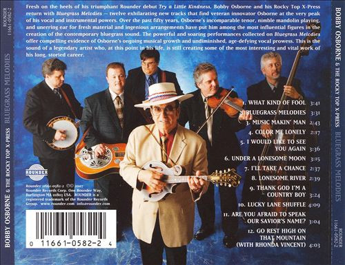 Bobby Osborne & The Rocky Top X-Press - Bluegrass Melodies (CD, Album) (Near Mint (NM or M-)) - Image 2