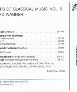 Alternative view of Richard Wagner - Masters Of Classical Music, Vol.5: Wagner (CD, Comp, RP) (Mint (M))
