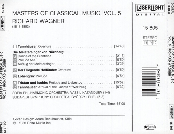 Richard Wagner - Masters Of Classical Music, Vol.5: Wagner (CD, Comp, RP) (Mint (M)) - Image 2