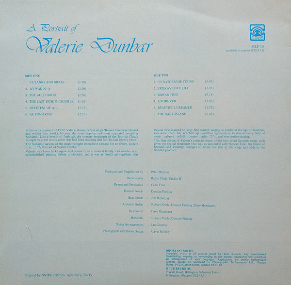 Valerie Dunbar - A Portrait Of Valerie Dunbar (LP, Album, RE) (Mint (M)) - Image 2