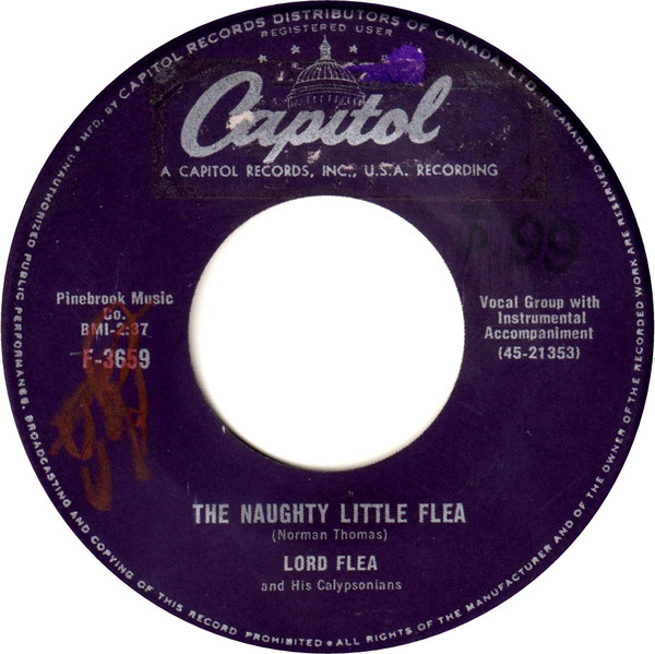 Lord Flea & His Calypsonians - The Naughty Little Flea (7", Single) (Very Good (VG)) - Image 2