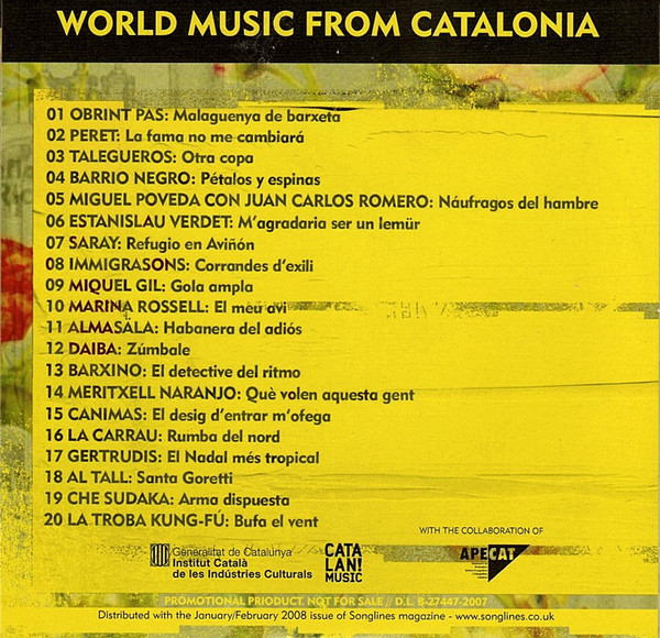 Various - World Music From Catalonia 2007 (CD, Comp, Promo) (Mint (M)) - Image 2