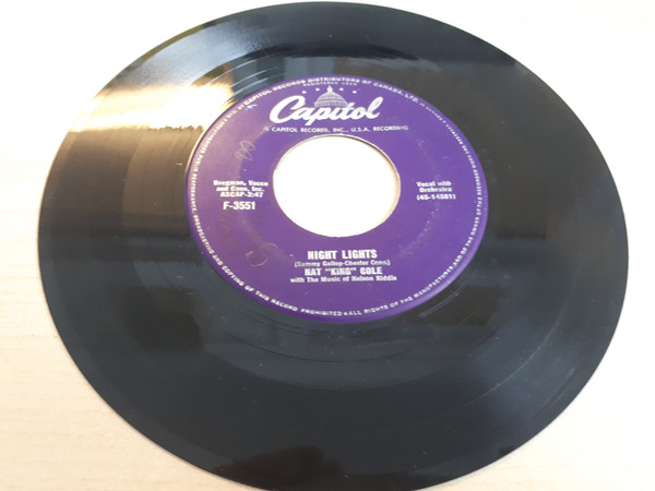 Nat King Cole - Night Lights / To The Ends Of The Earth (7", Single) (Very Good (VG)) - Image 2