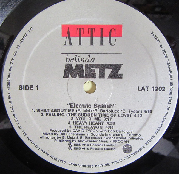 Belinda Metz - Electric Splash (LP, Album) (Mint (M)) - Image 3