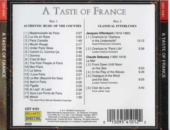 Various - A Taste of France (2xCD, Comp) (Near Mint (NM or M-)) - Image 2
