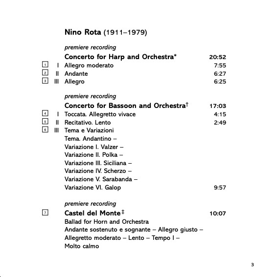Nino Rota, Marzio Conti, I Virtuosi Italiani - Concertos (CD) (Near Mint (NM or M-)) - Image 3