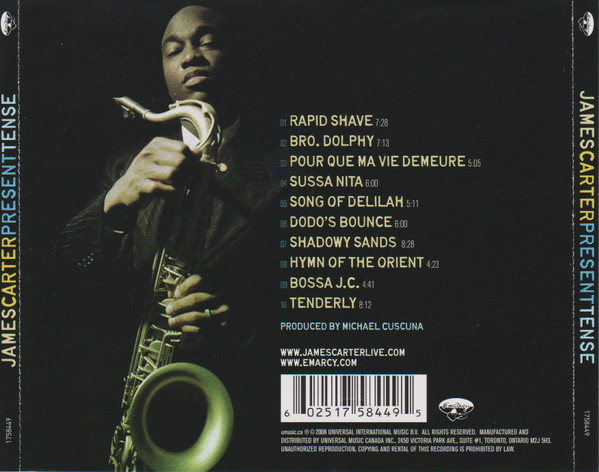 James Carter (3) - Present Tense (CD, Album) (Near Mint (NM or M-)) - Image 2