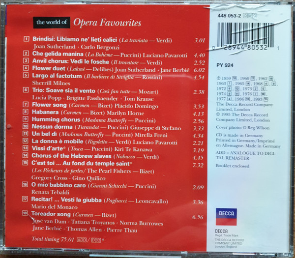 Various - The World Of Opera Favourites (CD, Album, Comp, RE, RM) (Near Mint (NM or M-)) - Image 3