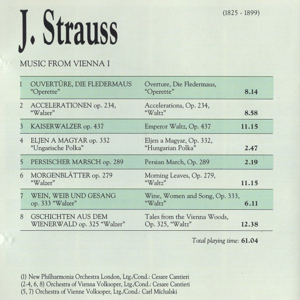 Johann Strauss Jr. - Music From Vienna I (CD, Comp) (Near Mint (NM or M-)) - Image 5