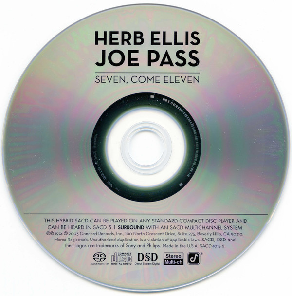 Herb Ellis, Joe Pass Also Featuring Jake Hanna & Ray Brown - Seven, Come Eleven (SACD, Hybrid, Multichannel, Album) (Near Mint (NM or M-)) - Image 2