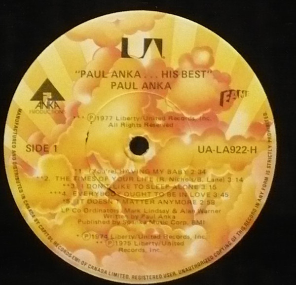 Paul Anka - Paul Anka ... His Best (LP, Comp) (Mint (M)) - Image 2