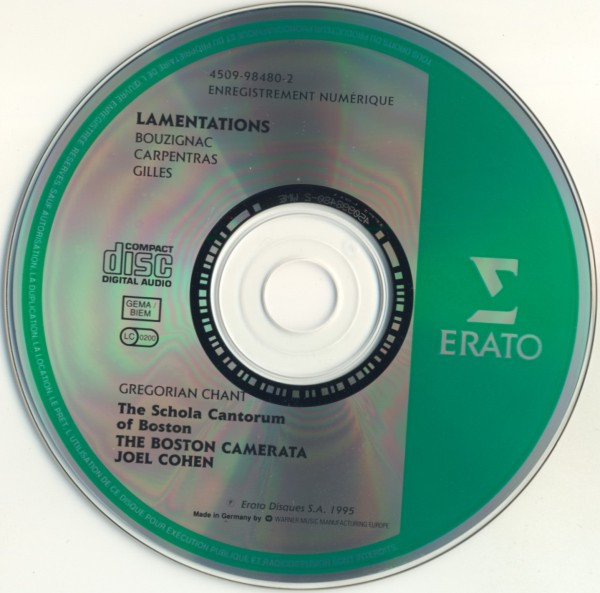 Schola Cantorum Of Boston, Boston Camerata, Joel Cohen (3) - Lamentations: Holy Week In Provence (CD, Album) (Near Mint (NM or M-)) - Image 2