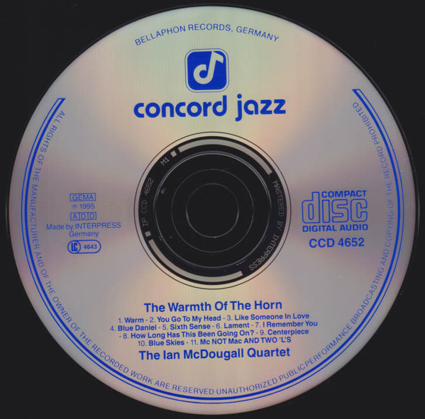 The Ian McDougall Quartet - The Warmth Of The Horn (CD, Album) (Near Mint (NM or M-)) - Image 3