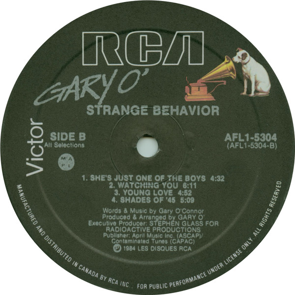 Gary O'Connor - Strange Behavior (LP, Album) (Mint (M)) - Image 4
