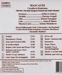 Alternative view of Pietro Mascagni, Alexander Rahbari, Slovak Radio Symphony Orchestra - Cavalleria Rusticana  (CD, Album) (Very Good Plus (VG+))