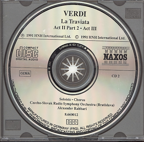 Giuseppe Verdi, Monika Krause • Yordy Ramiro • Georg Tichy, Slovak Philharmonic Chorus, Slovak Radio Symphony Orchestra, Alexander Rahbari - La Traviata (2xCD, Album) (Near Mint (NM or M-)) - Image 4