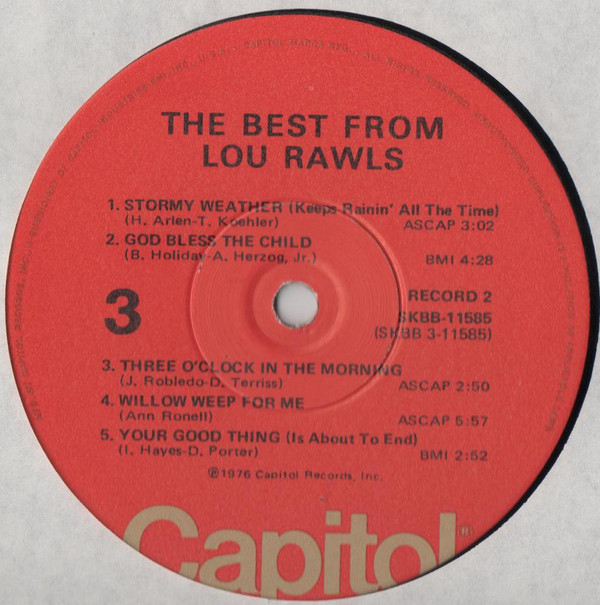 Lou Rawls - The Best From Lou Rawls (2xLP, Comp) (Mint (M)) - Image 5