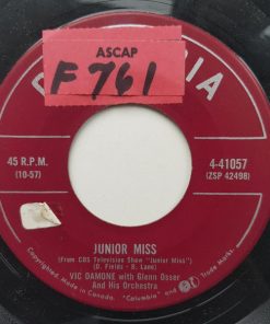 Alternative view of Vic Damone With Glenn Osser And His Orchestra - Junior Miss / I Can't Close The Book (7", Single) (Very Good Plus (VG+))
