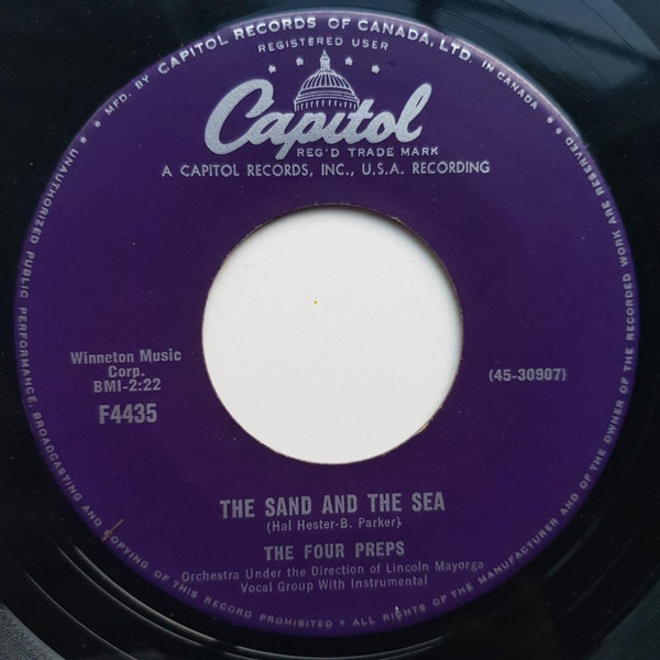 The Four Preps - The Sand And The Sea (7", Single) (Very Good (VG)) - Image 2