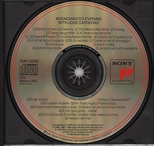 José Carreras - An Enchanted Evening With José Carreras (CD, Comp) (Near Mint (NM or M-)) - Image 3