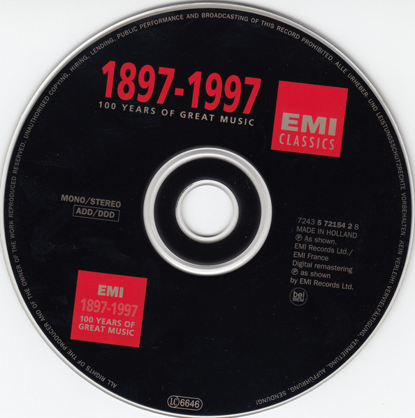 Various - 100 Years Of Great Music (CD, Comp, Mono) (Near Mint (NM or M-)) - Image 3
