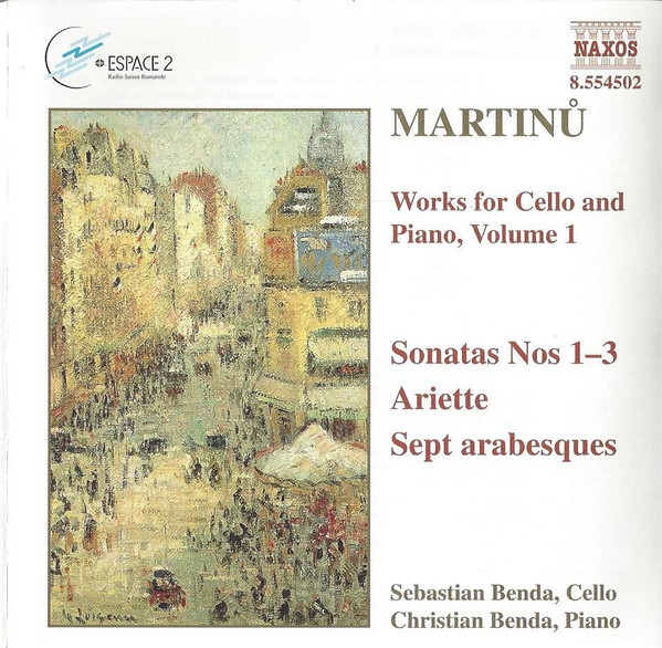 Bohuslav Martinů - Sebastian Benda, Christian Benda - Works For Cello And Piano, Volume 1: Sonatas Nos 1-3, Ariette, Sept Arabesques (CD, Album) (Near Mint (NM or M-))