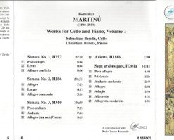 Bohuslav Martinů - Sebastian Benda, Christian Benda - Works For Cello And Piano, Volume 1: Sonatas Nos 1-3, Ariette, Sept Arabesques (CD, Album) (Near Mint (NM or M-)) - Image 4