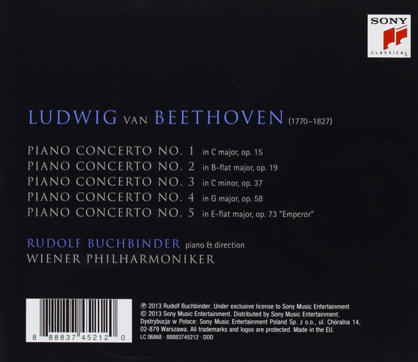 Ludwig van Beethoven / Rudolf Buchbinder / Wiener Philharmoniker - Beethoven: The Five Piano Concertos (3xCD, Album) (Near Mint (NM or M-)) - Image 2