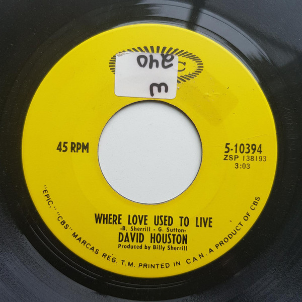 David Houston - I Love A Rainbow (7", Single) (Very Good (VG)) - Image 2