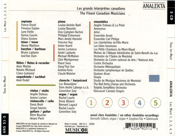 Various - Le Coffret De Tous Les Must Analekta : 10 Ans De Musique Classique=The Definitive Analekta Sampler : 10 Years Of Classical Music (5xCD, Comp, Smplr) (Near Mint (NM or M-)) - Image 2