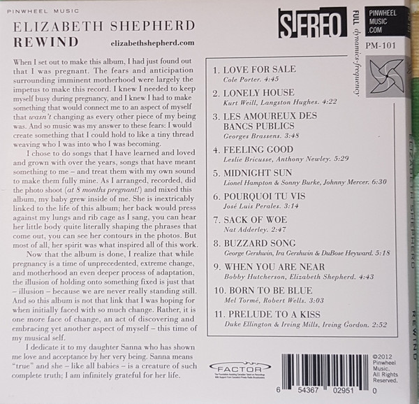 Elizabeth Shepherd - Rewind (CD, Album, Car) (Near Mint (NM or M-)) - Image 4